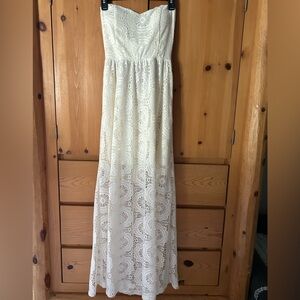 Cream Strapless Sweetheart Sundress by Dainty Hooligan